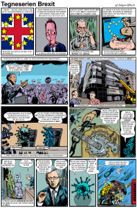 Den britiske befolkning udsættes for en massiv skræmmekampagne før de stemmer om EU. Klik på billedet for at se det i et større format Tegner: Jørgen Bitsch